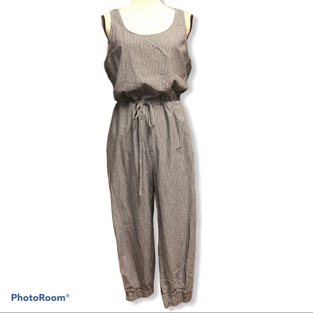 Drew | Blue & White Pin Stripe Jumpsuit